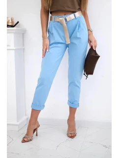 Kalhoty Puntor s páskem modrý