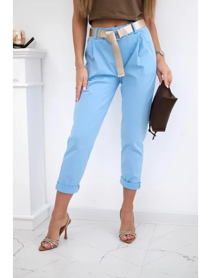 Kalhoty Puntor s páskem modrý Kalhoty Puntor s páskem modrý