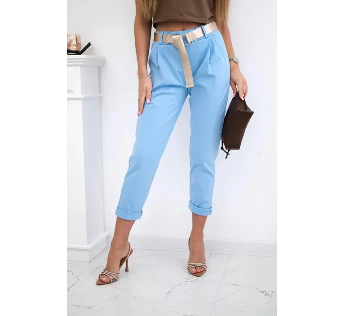 Kalhoty Puntor s páskem modrý Kalhoty Puntor s páskem modrý