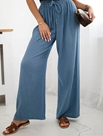 Mušelínové kalhoty se širokou nohavicí Džínovina