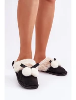 Dámské Pantofle S Kožešinou Černé Nartani Dámské Pantofle S Kožešinou Černé Nartani