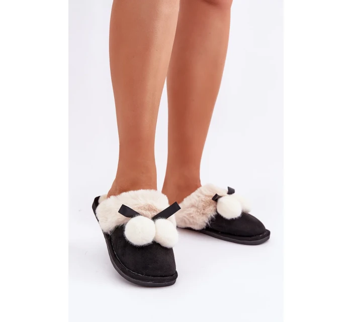 Dámské Pantofle S Kožešinou Černé Nartani Dámské Pantofle S Kožešinou Černé Nartani