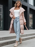 Dámský prošívaný kabát FAVI růžový FashionStreet TY3090