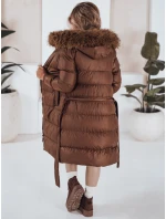 Dámská prošívaná zimní bunda s kožešinou hnědá Dstreet model 21990866 - FashionStreet