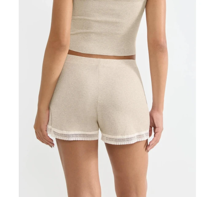 Dámské šortky GO Ribbed Short - GRAY - sv. béžové M013 - SLOGGI Dámské šortky GO Ribbed Short - GRAY - sv. béžové M013 - SLOGGI