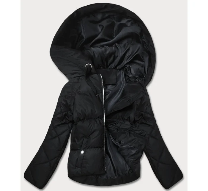 Černá bunda pro přechodné období s prošívanými rukávy (5M3113-392) Černá bunda pro přechodné období s prošívanými rukávy (5M3113-392)