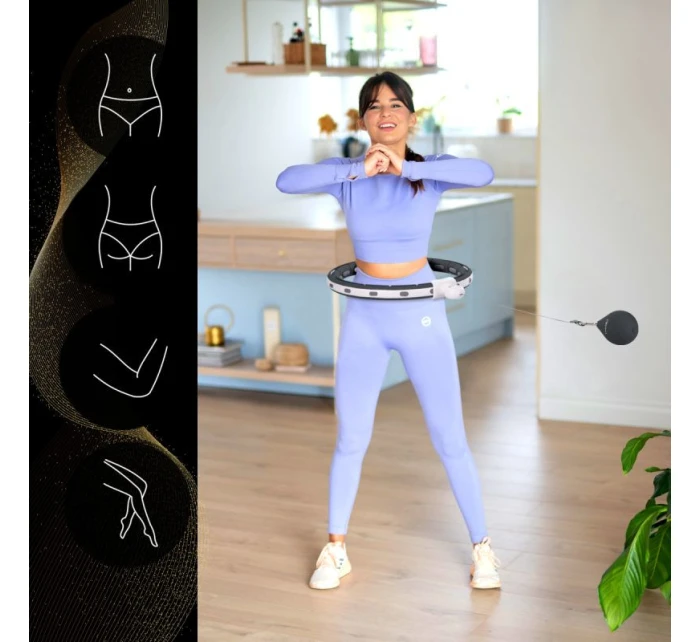 MAGNETICKÝ HULA HOP SET ČERNÝ HHM15 S POČÍTADLEM HMS + ZEŠTÍHLUJÍCÍ PÁS BR163 ČERVENÝ