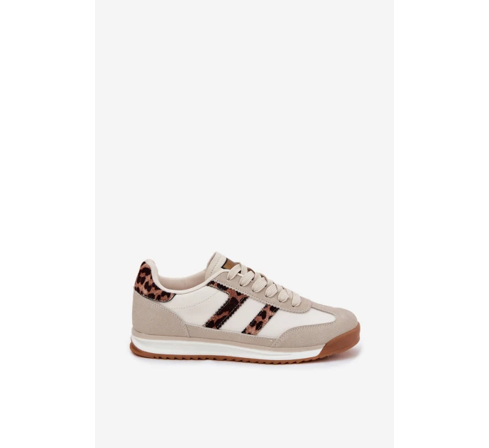 Nízké Dámské Tenisky Leopardí Béžové model 21696422 - Boto Nízké Dámské Tenisky Leopardí Béžové model 21696422 - Boto