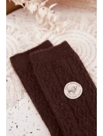 Dámské ponožky z vlny čokoládové
