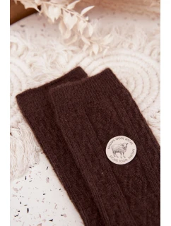 Dámské ponožky z vlny čokoládové