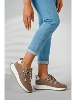 Dámské kožené semišové tenisky Hnědé model 22069525 - EVENTO