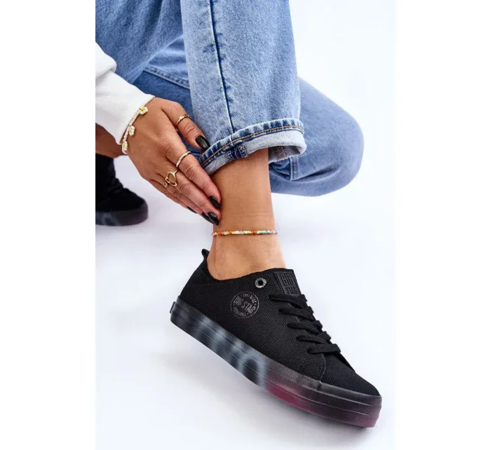 Dámské tenisky s barevnou platformou Big Star LL274239 Černá