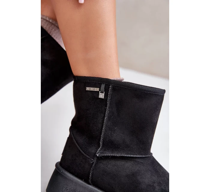 Vysoké Sněhule Dámské Na Platformě Big Star Černé Vysoké Sněhule Dámské Na Platformě Big Star Černé