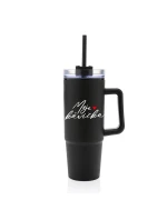 MOJE KÁVIČKA - černý cestovní termohrnek s průhledným víčkem 900 ml