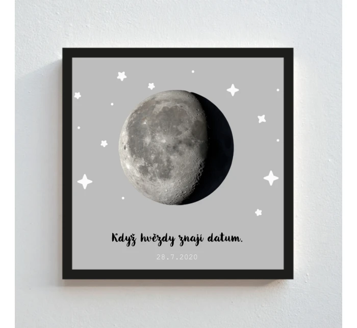 Personalizovaný plakát v rámu - čtverec 20x20 - měsíční fáze