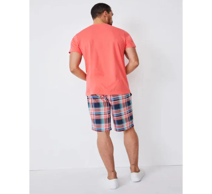 Pánské pyžamo 500001 378 korálové s kárem - Jockey Pánské pyžamo 500001 378 korálové s kárem - Jockey