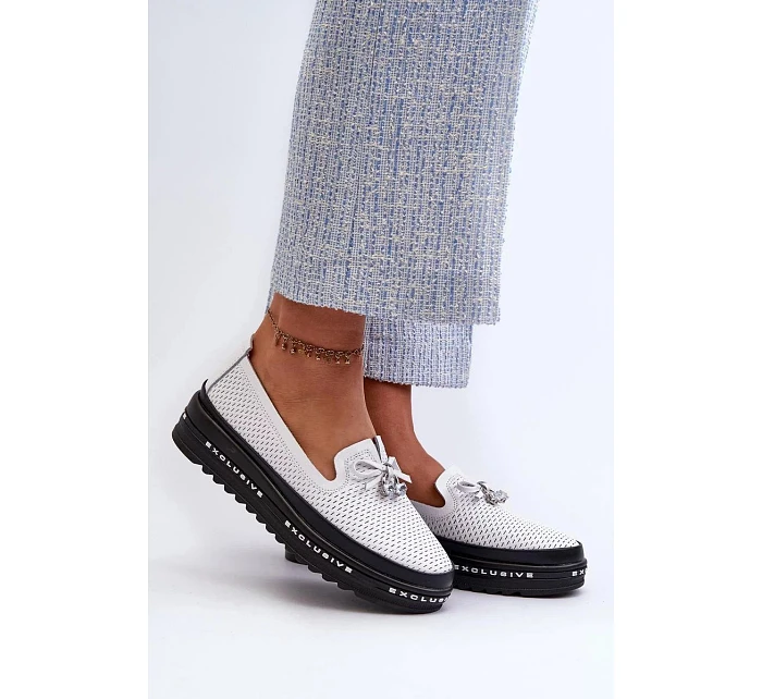 Dámské mokasiny LR400  stříbrné -  Step in style