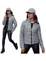 Dámská přechodová bunda se kšiltovkou TY4505 černo-bílá - FashionStreet 