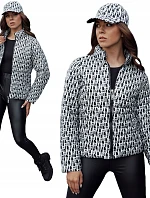 Dámská přechodová bunda se kšiltovkou TY4505 černo-bílá - FashionStreet