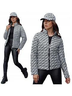 Dámská přechodová bunda se kšiltovkou TY4505 černo-bílá - FashionStreet 