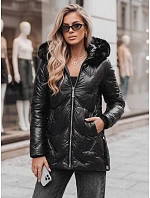 Dámská zimní prošívaná bunda LOVEINSIDE s kožešinou, černá, FashionStreet TY5049 Dámská zimní prošívaná bunda LOVEINSIDE s kožešinou, černá, FashionStreet TY5049