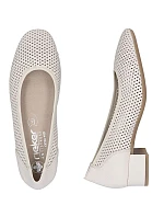 Dámské kožené béžové ažurové lodičky model 22097210 - Rieker Dámské kožené béžové ažurové lodičky model 22097210 - Rieker