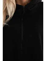 Zateplená mikina s bočními rozparky černá