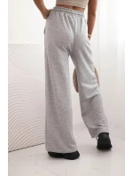 Dámské bavlněné cargo kalhoty s kapsami a řetízkem béžové