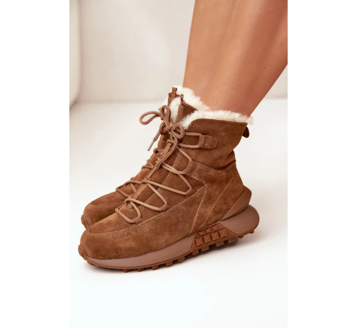 Dámské Sněhule Z Semiše S Kožíškem Big Star model 21706021 Hnědé - Big Star Shoes Dámské Sněhule Z Semiše S Kožíškem Big Star model 21706021 Hnědé - Big Star Shoes