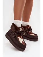 Dámské sněhule z přírodní semišové látky D.Franklin DFSH375008 čokoládové