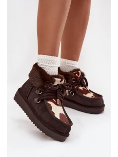 Dámské sněhule z přírodní semišové látky D.Franklin DFSH375008 čokoládové