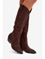 Dámské kovbojky na podpatku – čokoládové model 21837045 - Kesi Dámské kovbojky na podpatku – čokoládové model 21837045 - Kesi