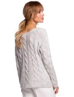 Svetr s výstřihem Bateau M511 šedý - Moe