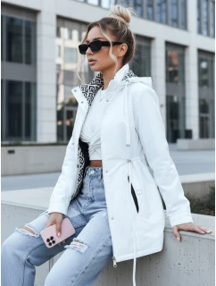 Kurtka parka damska z odpinanym kapturem biała FashionStreet TY5580