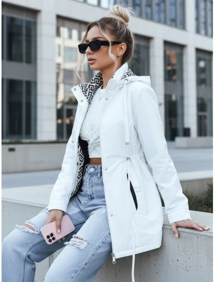 Kurtka parka damska z odpinanym kapturem biała FashionStreet TY5580
