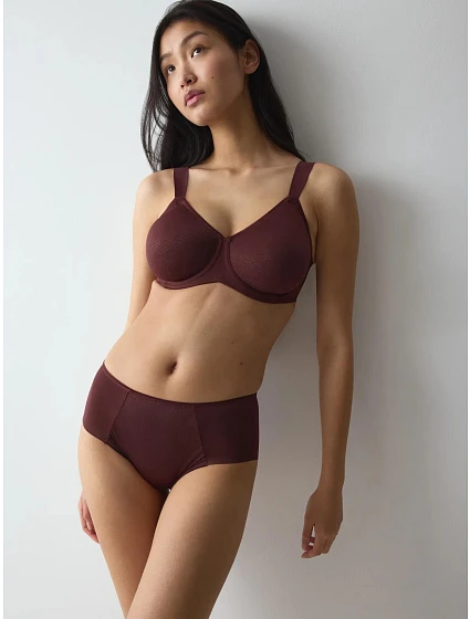 Dámská podprsenka Essential Minimizer T W X Velvet Chocolate hnědočervená - TRIUMPH Dámská podprsenka Essential Minimizer T W X Velvet Chocolate hnědočervená - TRIUMPH