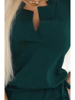 Šaty s límečkem a kravatou  GREEN model 21227403 - numoco
