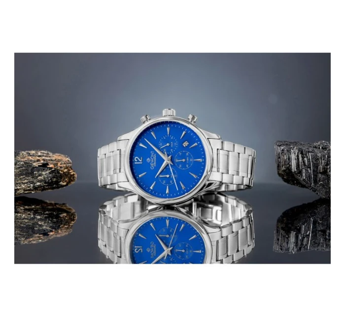 Pánské hodinky Giewont Chronograph Sapphire Silver Blue GW6310-B3
