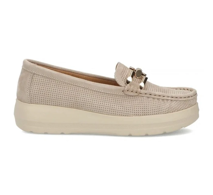 Béžové kožené mokasíny na model 22097362 - FILIPPO Béžové kožené mokasíny na model 22097362 - FILIPPO