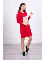 3D grafické šaty s perlami červené 3D grafické šaty s perlami červené