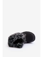 Dětské Trapery Botky na Zip s Kožíškem Černá model 21640144 - Boto