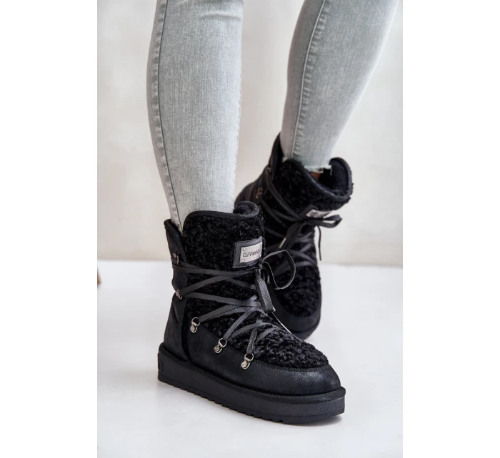 Voděodolné sněhové boty na platformě veganské D.Franklin DFSH370004 černé