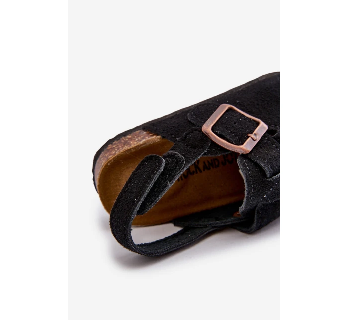 Dětské Černé Sandály Na Platformě Z Korku Vulagia Dětské Černé Sandály Na Platformě Z Korku Vulagia