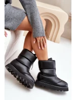 Sněhule na platformě se zipem z eko kůže černé model 21679760 - Boto Sněhule na platformě se zipem z eko kůže černé model 21679760 - Boto