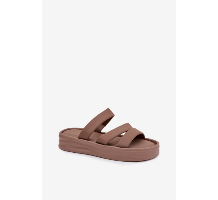 dámské sandály na platformě s pásky Khaki model 21943283 - Boto