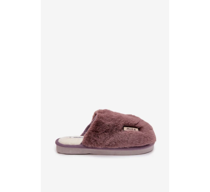 Dámské huňaté pantofle – tmavě fialové Belinna Dámské huňaté pantofle – tmavě fialové Belinna