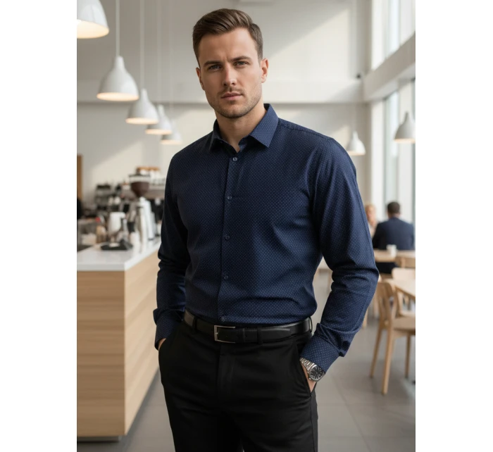 Koszula męska slim fit  granatowa model 22007677 - FashionStreet