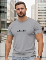Pánské šedé bavlněné tričko s potiskem FashionStreet NX5106R Pánské šedé bavlněné tričko s potiskem FashionStreet NX5106R
