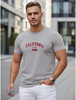 Pánské bavlněné tričko s potiskem „California“, šedé, FashionStreet NX5140R Pánské bavlněné tričko s potiskem „California“, šedé, FashionStreet NX5140R