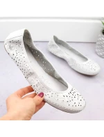 Kožená pohodlná polobotka W model 22033618 bílá - Rieker Kožená pohodlná polobotka W model 22033618 bílá - Rieker